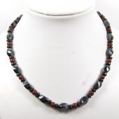 Red Round Hematite and Twist Hematite Beads Strands Necklace